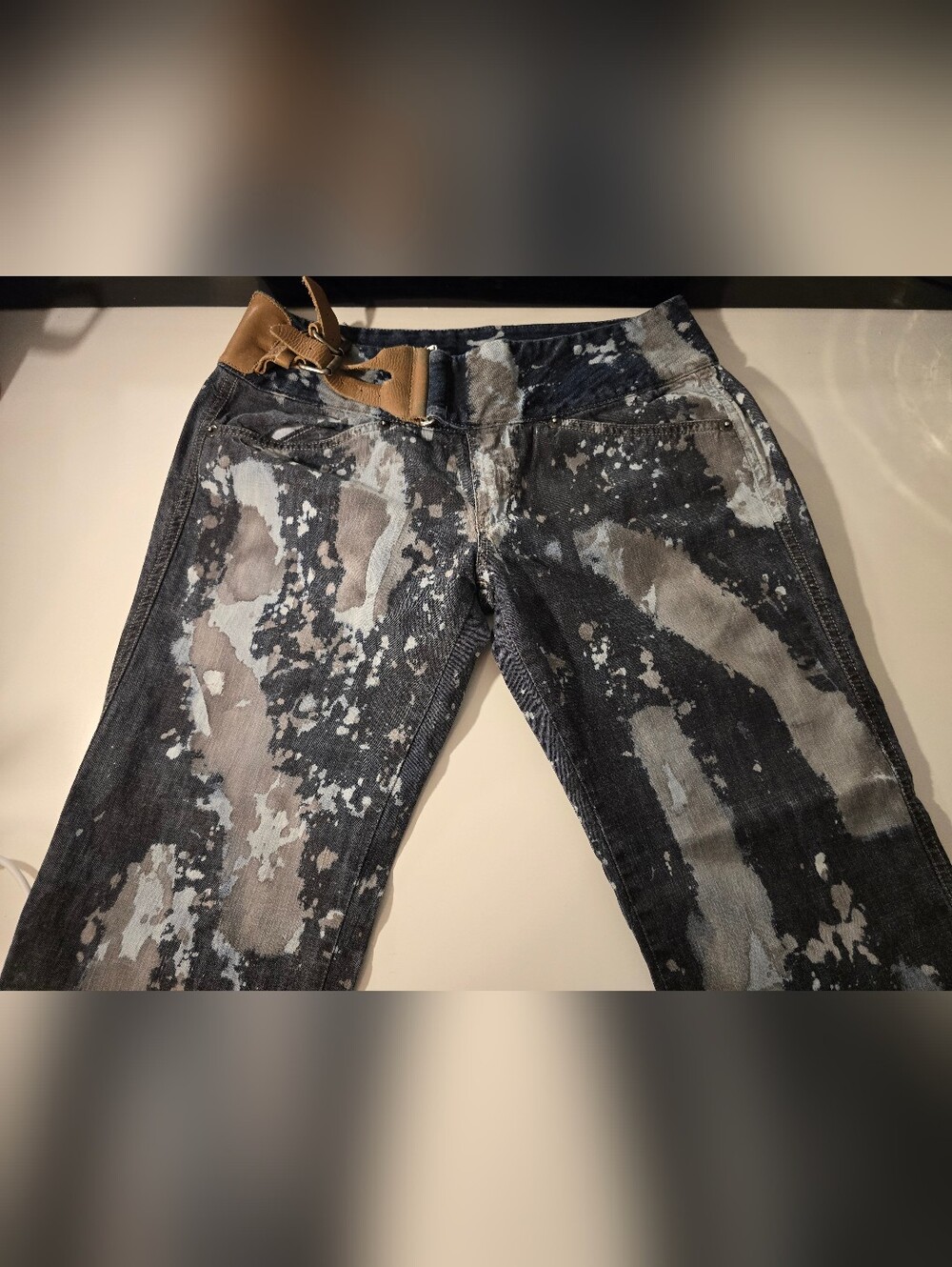 Womens Vintage Diesel Navy Denim with Bleached Effect